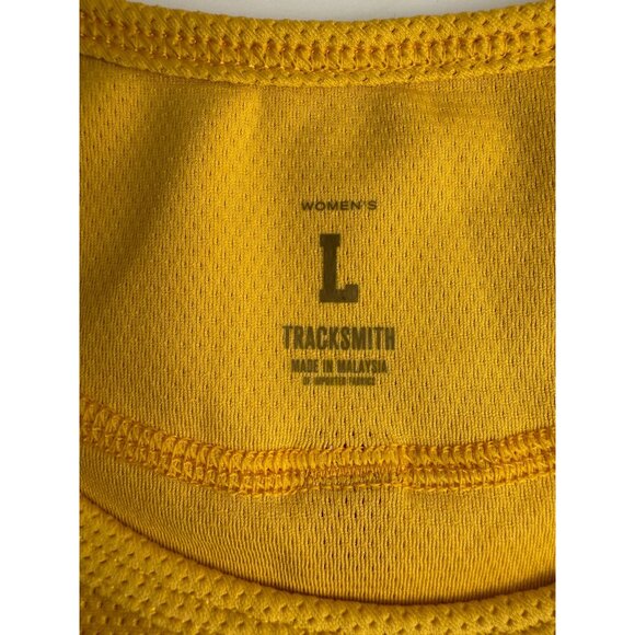 Tracksmith Womens Singlet Strata Yellow Navy Size Large - Picture 3 of 7